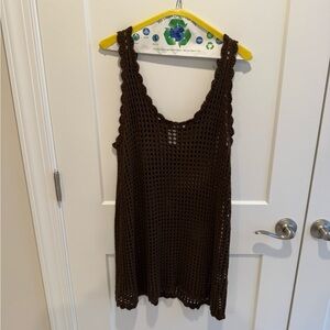 Wild Fable Chocolate Brown Knit Swim Suit Cover Up
